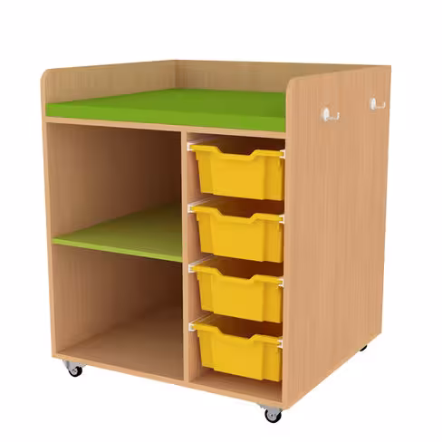 Meuble de change mobile avec bacs