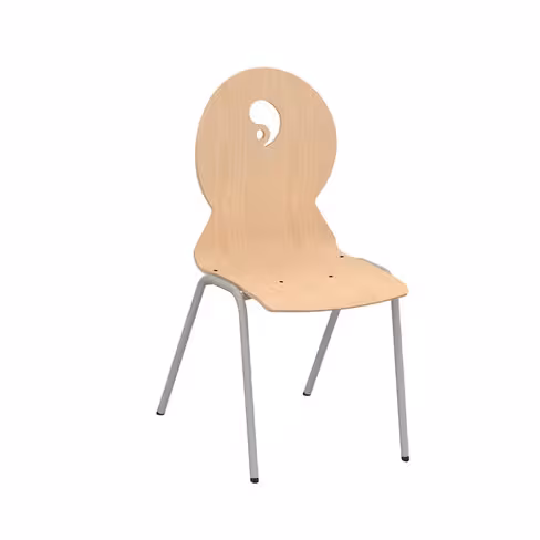 Chaise multipli de forme ludique - piétement fantaisie - T6 - lot de 4