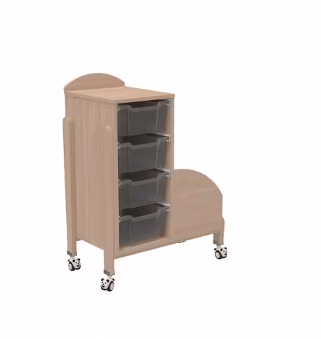 Desserte K Briol - mobile - 1 colonne - 4 bacs - bac à jouets latéral