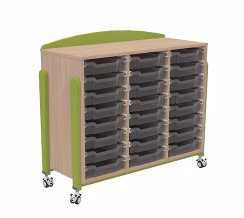 Meuble bas K Briol - mobile - 3 colonnes - 24 bacs tiroirs