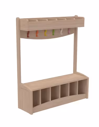 Vestiaire banc K Briol - 6 bipatères et 6 casiers