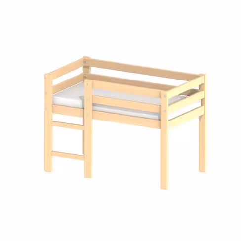 Lit surélevé 120 x 60 cm - hêtre naturel - l'unité
