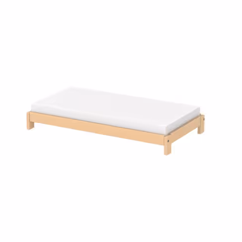 Lit bas 120 x 60 cm - hêtre naturel - lot de 10