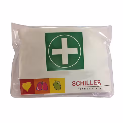 Kit de premier secours Schiller {paire de gants, feuille de bouche à bouche, rasoir, pochette, paire de