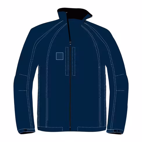 Blouson coupe-vent marine - Softshell - sans bande rouge