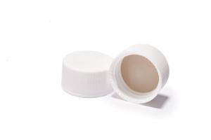 Bouchon à vis nd24, ferM2, PP blanc, matériau de revêtement  silicone blanc/PTFE beige, 3,2 mm, 45° shore a, qualité EPA