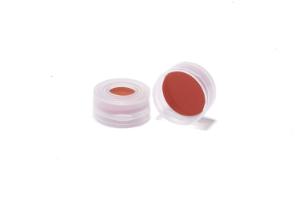 Bouchon à pression nd11, orifice central polyéthylène, transparent matériau de revêtement  silicone blanc/PTFE