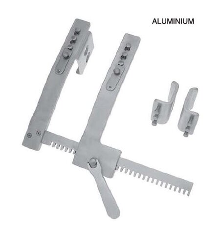 FINOCHIOTTO-BURFORD ecarteur costal A=43,0+63,0mm/B= 61,0mm/C=200,0mm/ D=200,0mm, aluminium, avec 2 paires