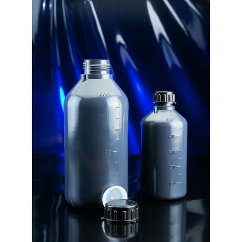 Flacon à vis gris opaque PE col étroit 500 ml