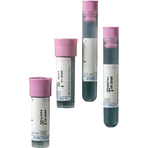 Tube Edta di potassique Tube 4 ml fond rond x 100