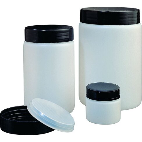 Flacon PE blanc col large avec bouchon et obturateur 1550 ml