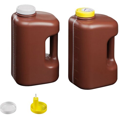 Récipient de collecte rectangulaire bouchon avec système d aspiration à canule longue 3 l x 30