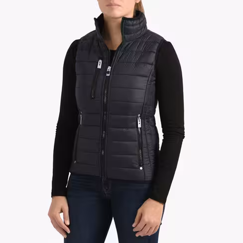 Doudoune femme sans manches col montant Lowi - Codupal - nylon recyclé - bleu nuit - taille au choix