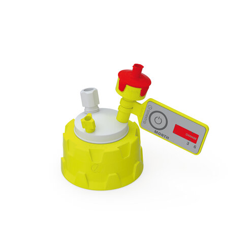 Bouchon GL45 avec 1 raccord capillaire, 1 raccord Ø 6,35 mm et 1 soupape de ventilation