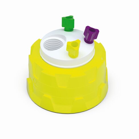 Bouchon GL45 de récupération de déchets avec 1 raccord GL14 et 3 raccords capillaires