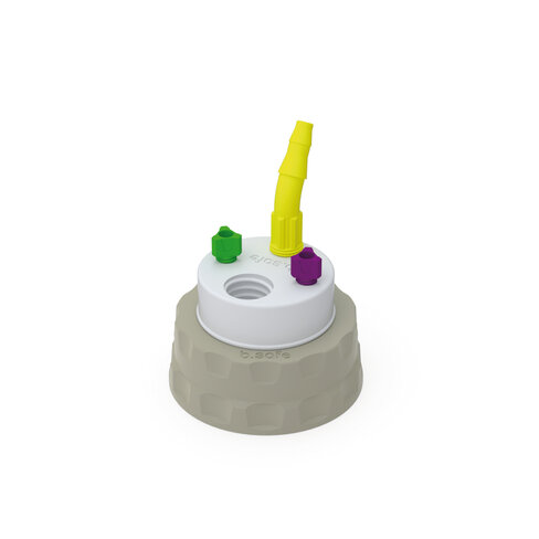 Bouchon S51 de récupération de déchets avec 1 raccord GL14 et 3 raccords capillaires