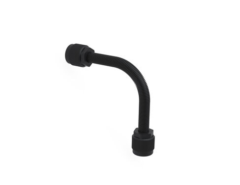 Flexible lisse en PTFE antistatique 1 m., avec 2 raccords GL25 et fixation murale