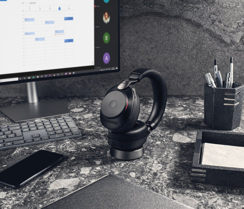 Casque Jabra Evolve2 85 Sans Fil - Réduction Bruit Active - Certifié Microsoft Teams - 37h Autonomie - Noir