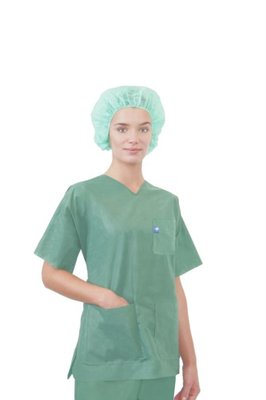 Pyjama de bloc (tunique et pantalon) - vert - 1 carton de 25