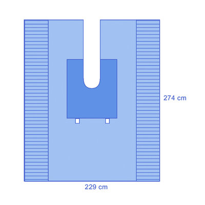 Champ fendu en U - 229 x 274 cm - 1 carton de 10