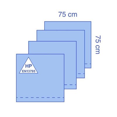 TROUSSE, ESS,4X CHAMP ADH, 75X75CM, ST 1 carton de 16