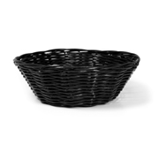 Corbeille à pain ronde Ø 25 cm - imitation osier - noir