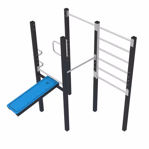 Station Street Workout 5 ateliers - hauteur chute libre inférieur à 2 m - déchargé sous abri