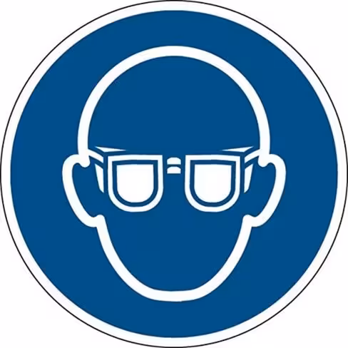 Panneau lunettes de protection obligatoires signalisationiso Ø 100 mm