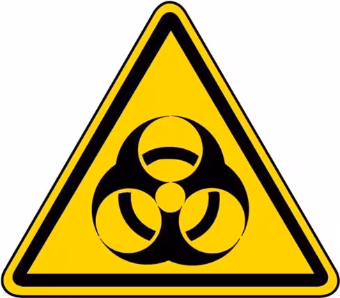 Panneau risques biologiques triangle 200 mm pictogramme w009