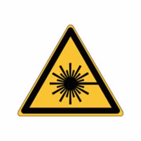 Pictogramme iso danger rayonnement laser 100 x 87 mmpolyester lamine x 3