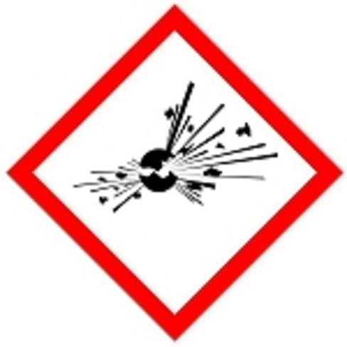 Panneau ghs matieres explosives plaque de 6 70 x 70 mm