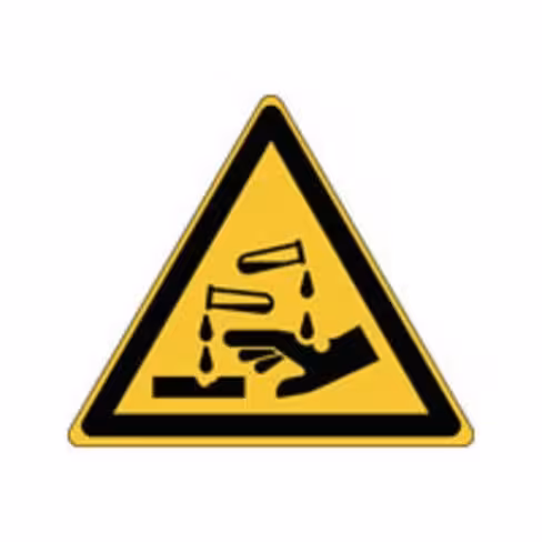 Pictogramme iso danger substances corrosives 100 x 87 mm x 3