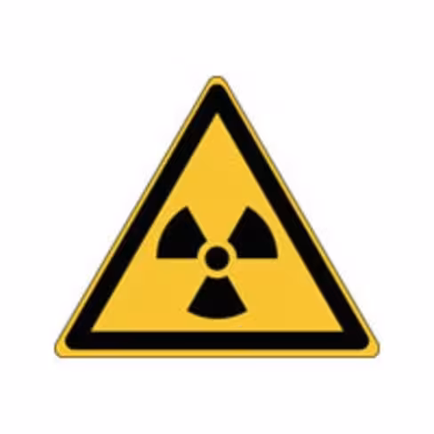 Pictogramme iso danger matières radioactives 200 x 173 mm