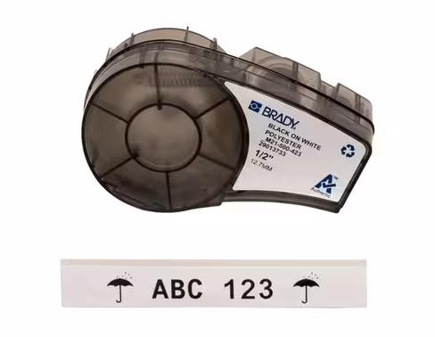 Etiquette b-423 blanc polyester 12,7 mm x 6,4 m