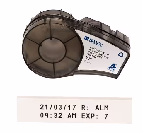 Etiquette PP blanc m21-750-7425 9,53 mm longueur 6,40 m