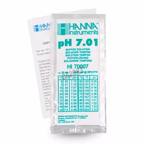 Solution ph 7.01 sachets de 20 ml certificat d pcs