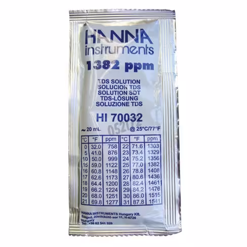 Solution tds 1382 mg/l (ppm) 25 sachets de 20 ml certificat d analyse