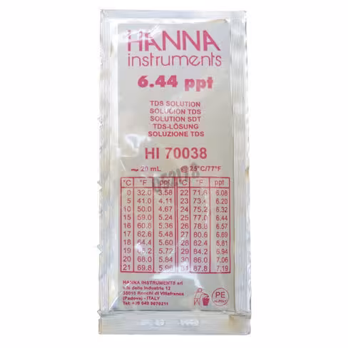 Solution tds 6.44 g/l (ppt) 25 sachets de 20 ml certificat d analyse