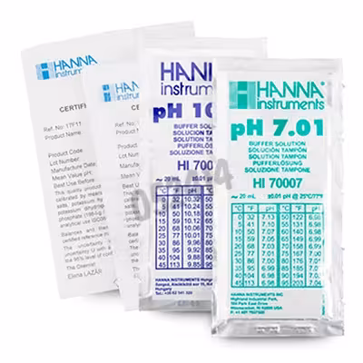 Solutions tampons ph 7 et 10 sachet de 20 ml analyse 5 pcs de chaque
