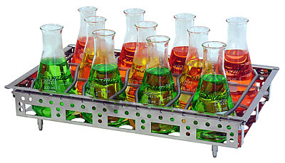 Plateau universel avec ressort et spirales pour 11 fioles Erlens - Ref : 8970630