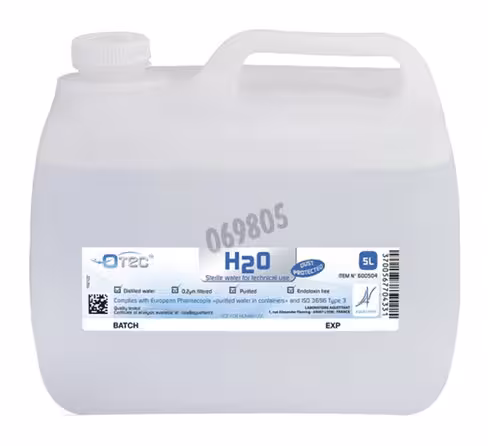 Eau stérile apyrogene bidon de 5l suremballage (en 75 pcs