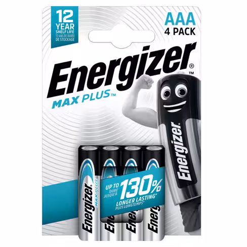 Pile alcaline Energizer - Max Plus AAA LR3 - lot de 4
