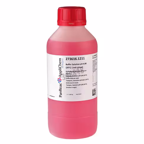 Solution tampon ph 4,00 (20°c) (couleur rouge) 1 l