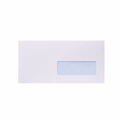 Enveloppe avec fenêtre 35 x 100 Lyreco - 80 g - bande siliconée - blanc - lot de 500
