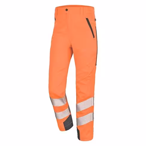 Pantalon haute visibilité Fluo Safe - Cepovett - ceinture élastique - orange fluo/charcoal - taille au choix
