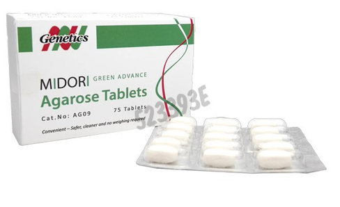 Tablettes pour gel agarose tbe avec midori green échantillon 2 pcs