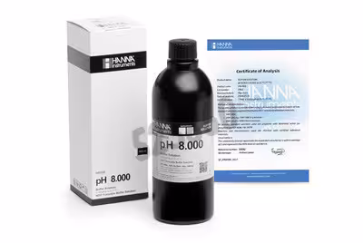 Solution tampon ph 8,000 +/-0,002ph certificat analyse flacon 500 mL