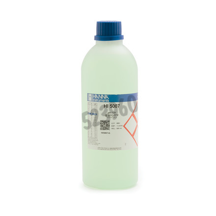 Solution ph 7,01 +/- 0,01ph coloré vert avec certificat analyse 500 mL