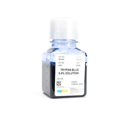 Trypan blue 0.4% solution in PBS 100 mL
