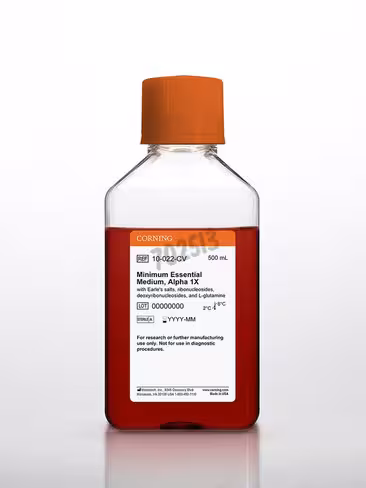 Alpha MEM avec sels de Earle ribonucléosides désoxyribonucléosides et L-Glutamine 500ml 6 bouteilles